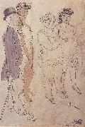 Jules Pascin One man and three woman china oil painting artist